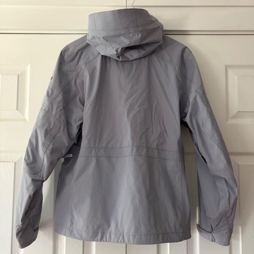 Burton Snowboard Jacket Womens Medium Grey Periwinkle Hooded Shell Coat EUC - Picture 2 of 5